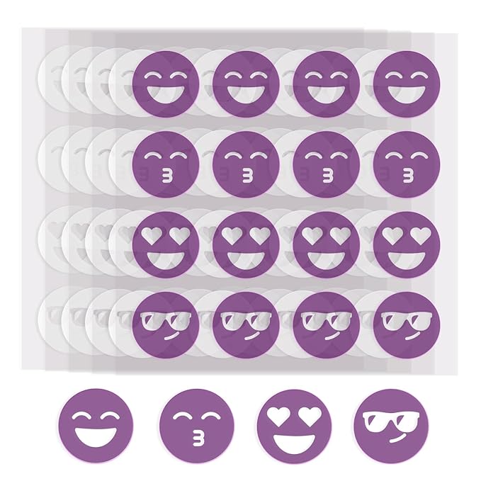 80 Pack UV Detection Stickers for Sunscreen Smile Pattern - Sun Protection Stickers for Kids Adults -Waterproof Sunscreen Dots UV Sunblock Detection Patches SPF Sensing Spots for Reapplying Reminder