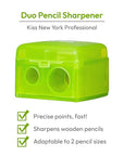 KISS NEW YORK Professional Duo Pencil Sharpener, Convenient, Essential Tool for Eye liner, Lip liner, Sharpens, Easy To Clean, Compact (Sharpener)