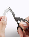 LIVINGO 3.5" Rounded Tip Vintage Stork Scissors, Professional Stainless Steel with Black Titanium Coated, Cuticle Pedicure Beauty Grooming Scissors for Eyebrow, Facial Hair, Dry Skin, Nose Hair