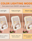 Rechargeable Vanity Mirror with Lights,8x10 Inch 3 Color Lighting Portable Makeup Mirror with Touch Screen Adjustable LED Lights,Desk Mirror for Travel, Home