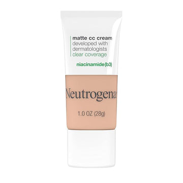 Neutrogena Clear Coverage Flawless Matte CC Cream, Full-Coverage Barley Beige, 1 oz