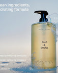 Salt & Stone Body Wash with Antioxidants for Deep Moisture | For Women & Men, Sulfate, Paraben, & Dye Free, Leaving Skin Soft and Hydrated | Santal & Vetiver 32 fl oz