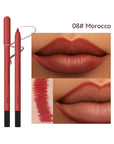 KISSIO Lip Liner,Creamy Lip Pencil,Long Lasting Lip Liner with Sharpener,Matte Finish,Smooth and Soft,Non-Dry,Easy to Use,Cruelty free,0.02 oz,08 Morocco