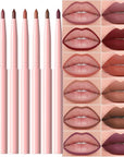 evpct 6Pcs Retractable Lip Liner Pencils Set Pack for Shaping & Sculpting Lips, Mauve Maroon Red Orange Nude Chocolate Dark Brown Plum Creamy Matte Gel Lip Liner Lipliners Pencil delineador de labios