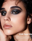 evpct Pearl Black Shimmer Cream Eye Shadow Brightener Sticks Set for Eyes, Black Shimmery Matte Pencil Eye shadow Applicator Stick Pen Palette Makeup Waterproof sombras en crema para ojos 03#