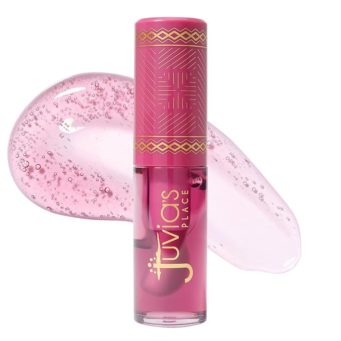 Juvia's Place Magic Lip Oil - Black Cherry - Smooth, Hydrating w/Vitamin E for Soft, Glossy, Juicy Lips - Infused with Fruit Extracts - Tinted, Shimmering, Lightweight & Non-sticky Lip Oil for Summer