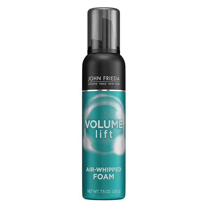 John Frieda Volume Lift Air Whipped Foam, Volumizing Hair Mousse with Air-Silk Technology for Fine or Flat Hair, Adds Lasting Body and Fullness with flexibile Hold, 7.5 Oz