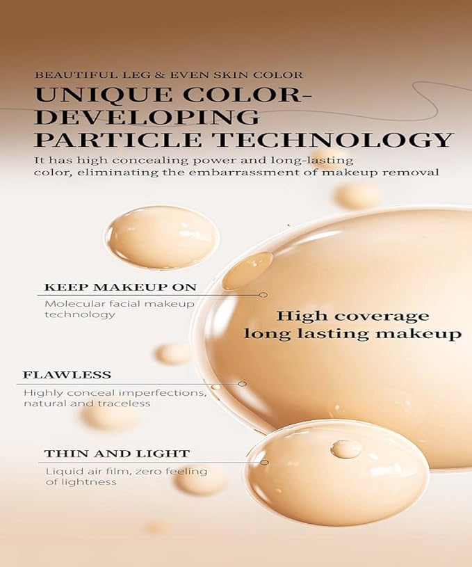 Leg Makeup Waterproof No Transfer, Flawless Body & Leg Scar and Tattoos Cover up Makeup Waterproof Concealer. (1# Fairest Glow)