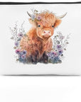 Western cosmetic bag highland cow