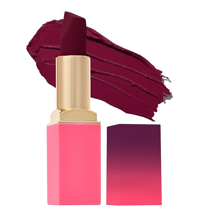 Juvia's Place Reds & Berries Velvety Matte Lipsticks The Deep Reds Fierce - Burgundy Red, Soft-Matte Lipstick, Hydrating, Highly Pigmented, Creamy, Smooth, and Long-Lasting