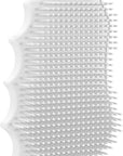 Silicone Body Scrubber Silver-Infused Dual-Sided 3-in-1 for Shower, Body Cleaning+Massage+Exfoliator Body Brush Buffer for Men and Women, Silicone Loofah, Non-Slip Handle (White)
