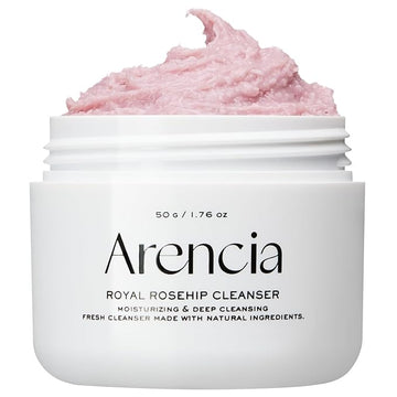 Arencia Rosehip Brightening Rice Mochi Face Cleanser & Daily Scrub - Moisturizing, Exfoliating & Deep-Cleansing - All Skin Types with Rice Powder & Rice Water (1.76oz)