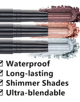 Cocoa Brown Eyeshadow Stick Makeup, Smooth Cream Shimmer Eye Shadow Pencil, Waterproof Hypoallergenic Long Lasting Crayon, Glitter Primer Palette Eyeliner