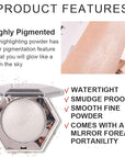 evpct Pearl White Silver Face Highlighter Makeup Shimmer