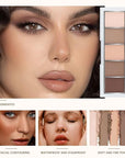 evpct 5Colors Matte Nude Eye Shadow Palette Makeup for Older Women, Nude Pink Brown Cocoa Neutral Matte Smokey Cream Mini Eyeshadow Palette for Blue Green Eyes, Contour Makeup Palettes sombras de ojos