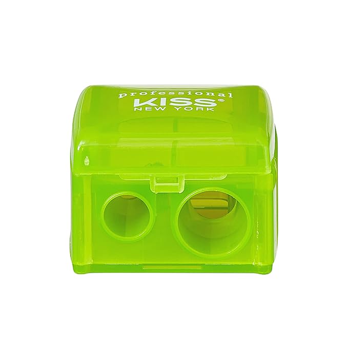 KISS NEW YORK Professional Duo Pencil Sharpener, Convenient, Essential Tool for Eye liner, Lip liner, Sharpens, Easy To Clean, Compact (Sharpener)