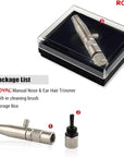 ROYAL [Made in Korea] Premium Nose Hair Trimmer for Men Silver Bullet, Manual, Battery-Free, Stainless, Waterproof, Painless with Patented Mechanism ET-3
