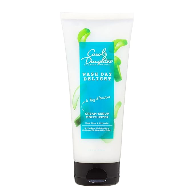 Carol's Daughter Wash Day Delight Cream Serum Hair Moisturizer for Curly Hair, Anti-Frizz, Made with Aloe and Glycerin, 6.8 fl oz