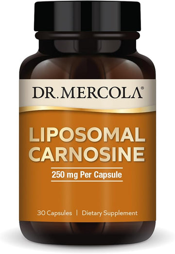 Dr. Mercola Liposomal Carnosine, 250mg Per Capsule, 30 Servings (30 Capsules), Dietary Supplement, Supports Metabolic Health, Non GMO