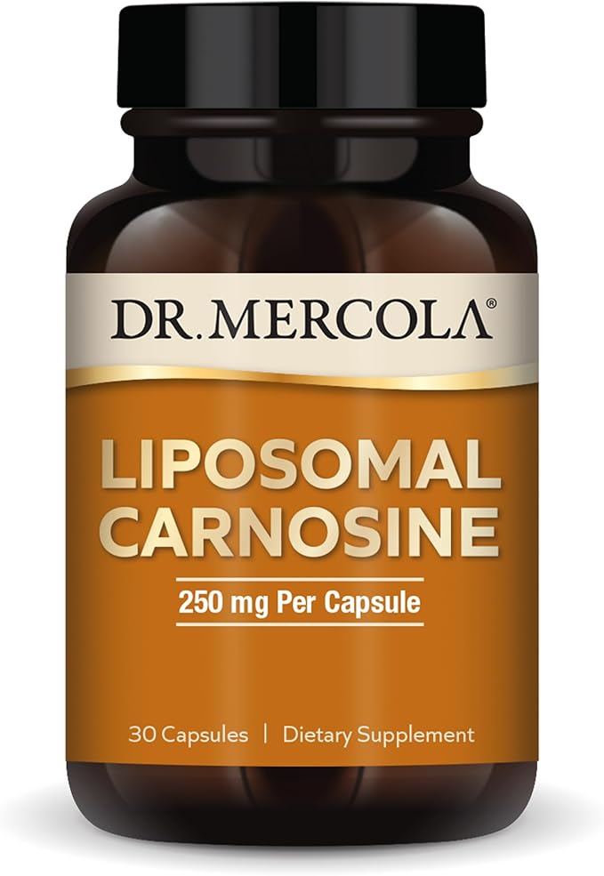 Dr. Mercola Liposomal Carnosine, 250mg Per Capsule, 30 Servings (30 Capsules), Dietary Supplement, Supports Metabolic Health, Non GMO