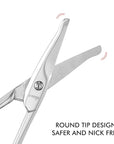 LIVINGO 3.75" Rounded Curved Nose Hair Scissors, Premium Stainless Steel Safety Small Blades Use for Manicure Cuticle Trimming Facial Hair, Eyebrow, Dry Skin