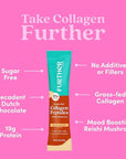 Further Food Chocolate Collagen Peptides Powder Stick Packs, Grass-Fed Pasture-Raised Hydrolyzed Type 1 & 3 Protein, Gut Health + Joint, Hair, Skin, Nails, Paleo Keto Sugar-Free 9.74 oz