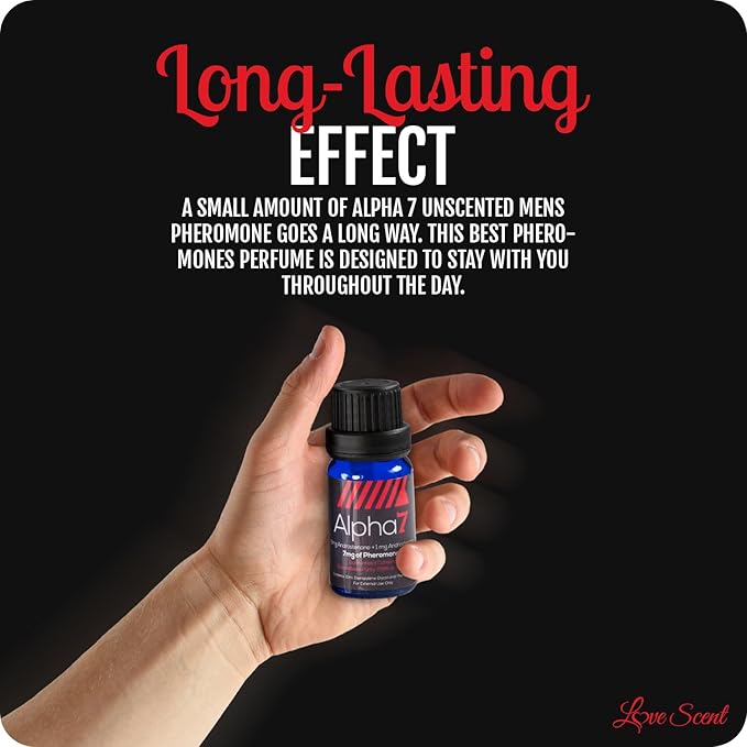 Alpha 7 Unscented - Pheromone Cologne for Men with Pure Pheromones - High Concentration Blend to Attract Women - Top Selling Perfume Oil Designed to Complement Your Scent ((10 ml))