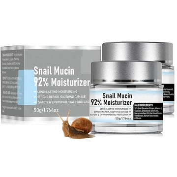 𝐒𝐧𝐚𝐢𝐥 𝐌𝐮𝐜𝐢𝐧 92% Moisturizer Daily Face Gel Cream, Crema de Baba de Caracol Original, Snail Secretion Filtrate Nourishing Cream, Moisturizer Face Cream 𝐒𝐧𝐚𝐢𝐥 𝐌𝐮𝐜𝐢𝐧 (2PCS)