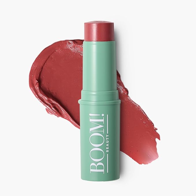 Boomstick Trio ® Rose Nude 3 Pack Cream Blush Makeup - Rose Nude Blush Stick, Highlighter Stick & Moisturizer for Cheeks, Eyes & Lips - Boom Sticks by Cindy Joseph for Older Women