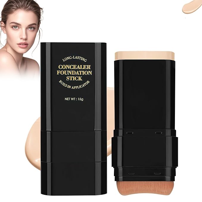 Long-Lasting Concealer Foundation Stick, Full Coverage Foundation Stick, Contouring foundation, Cover Blemishes for All Skin Types (IVORY)