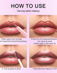 evpct Dark Bronze Metallic Shimmer Lip Liner and Lipstick Combo Lip Gloss Stains Set Makeup for Women Long Lasting Waterproof 24, Iced Mocha Frosted Metallic Glitter Glossy iridescent Liquid Lipstick