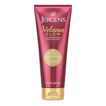 Jergens Hand and Body Lotion, Melanin Glow Illuminating Moisturizer, with Gold Luminizers, 7 Oz