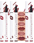 2Pcs Longwear Liquid Lip Liner Stain Marker Pen Set Long Lasting Waterproof, Dark Black Cherry Wine Red Matte 24 Hour Lip Liner and Lipstick Combo, Color Stay Lipliner All Day, Lip Stains peel off