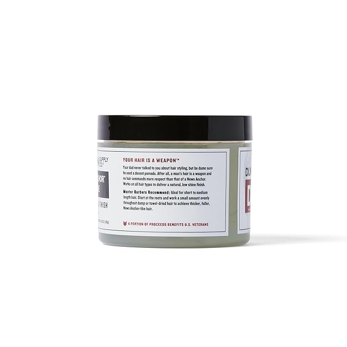 Duke Cannon Supply Co. - News Anchor Pomade, Sandalwood and Citrus Hints (4.6 oz) Natural Matte, Medium-to-Strong Hold Pomade for All Hair Types