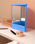 Non-Reversing Mirror, True Image Reflection, Precision True Images Real Reflection, Precision Glass Viewing Angle, Makeup Vanity Non-Magnifying Tabletop Beauty Mirror (Blue, Large)