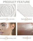 evpct Pearl White Silver Face Highlighter Makeup, White