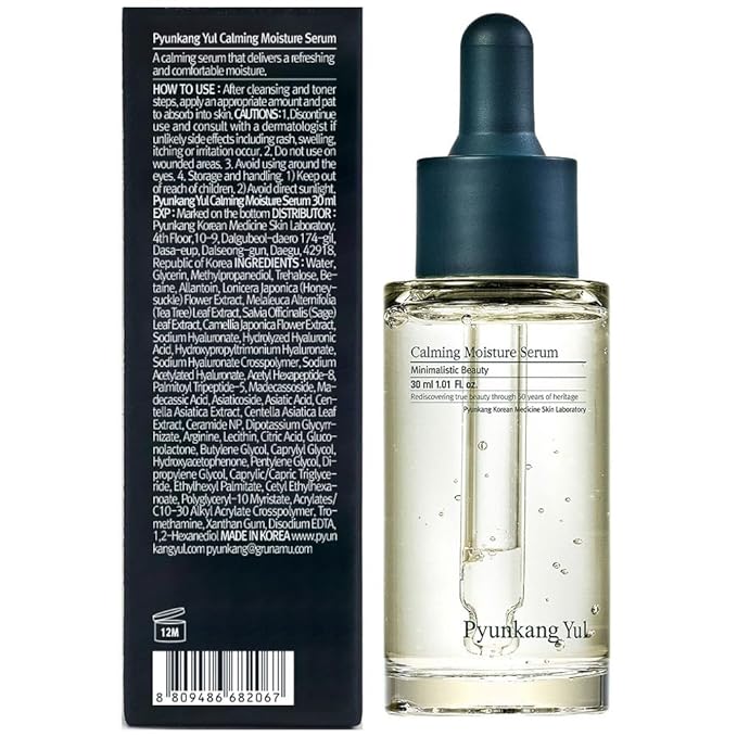 Pyunkang Yul Calming Moisture Serum for Strong Daily Moisturizing Power, Skin Revival & Soothing Care with Centella Asiatica, Tea Tree, 5 Hyaluronic Acids, Ceramide |