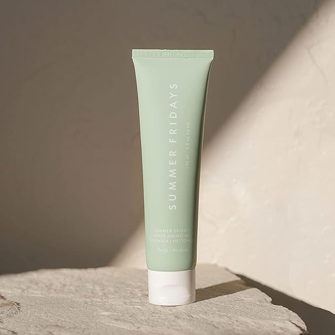 Summer Fridays Super Amino Gel Cleanser - Gentle Face Cleanser + Makeup Remover - Helps to Calm Irritation, Balance pH, Nourish Skin + Restore Moisture (5 Fl Oz)