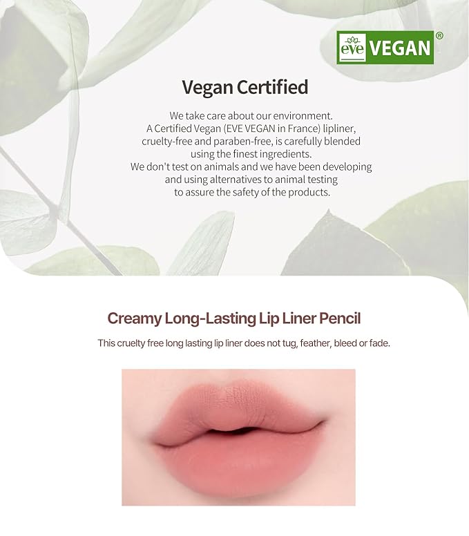 Heart Percent Dote On Mood Lip Pencil, Long-Lasting Creamy Lip Crayon Smooth Color Liner Retractable Lipstick Pencil 0.8g, #06. Rose Beige