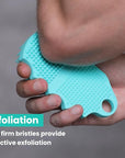 Silicone Body Scrubber Silver-Infused Dual-Sided 3-in-1 for Shower, Body Cleaning+Massage+Exfoliator Body Brush Buffer for Men and Women, Silicone Loofah, Non-Slip Handle (Mint Green)