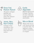 Wellness Resources Collagen Peptides - Pasture Raised, Grass Fed 100% Collagen Protein - Hydrolyzed Type I and III Collagen Peptides Powder, Unflavored (500 Grams/ 17.6 Ounces)