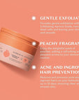 Cuide-se Bem Peach Bumbum Scrub, Vegan Exfoliating Scrub with Niacinamide and Apricot Seeds, 8.11 Ounce (230g)