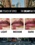 Maybelline New York Color Sensational Lipstick, Lip Makeup, Matte Finish, Hydrating Lipstick, Nude, Pink, Red, Plum Lip Color, Touch Of Spice, 1 Count
