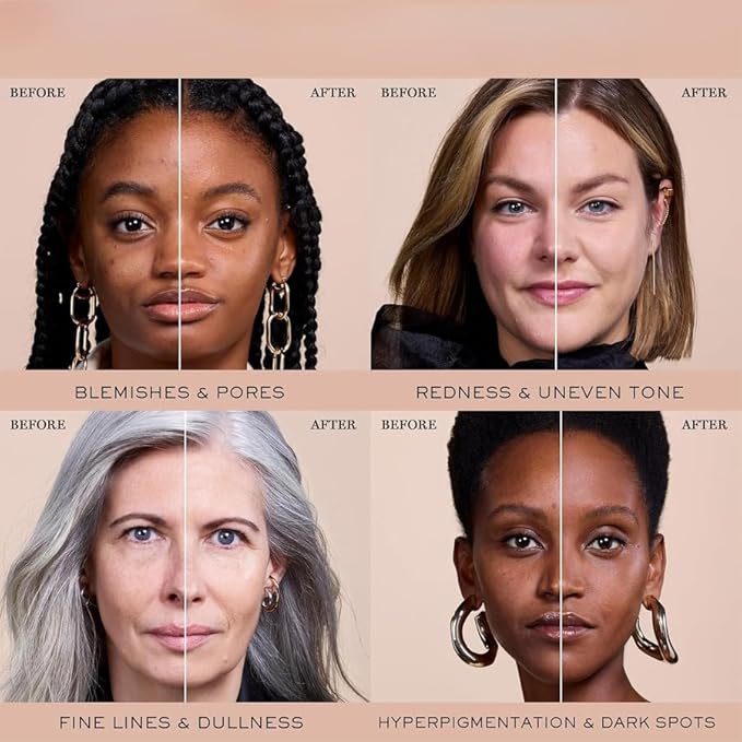 Biology 4-in-1 Foundation Hydrating Medium Spectrum Full Coverage Lotion Foundation, Protecting from Sun with SPF 50+, 4 1 Concealer Waterproof Longwear (Medium, M)