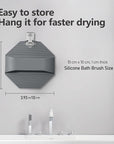 2 Pack Silicone Body Scrubber, Exfoliating Body Scrubber for Sensitive Skin, Silicone Loofah with Anti-Slippery Handle, Stays Clean Easily, Travel-Friendly for Men & Women (Gray + Purple)