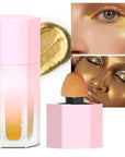 evpct Gold Highlighter Makeup Liquid, Gold Glitter Iridescent Stick Illuminators