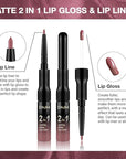 Kaely 2-in-1 Matte Lipstick and Lip Liner, Liquid Lip Stain Makeup for women Long Lasting Waterproof Smudge Proof, labiales matte mate larga duracion listip 24 hours originales, 29 Antique Rose