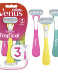 Gillette Venus Tropical Women's Disposable Razor, 3 Count