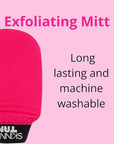 Skinny Tan, Exfoliating Glove Mitt - Dual Sided for Different Levels of Exfoliation - Vegan, Cruelty Free - Preps Skin for Self Tanner - Pink, 1 Pc