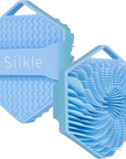 Silicone Body Scrubber - Exfoliating Bath Brush and Skin Cleanser - Shower Sponge for Gentle Body Scrub and Wash - Silicone Scrubbing Care Tool for a Refreshed and Renewed You - Blue